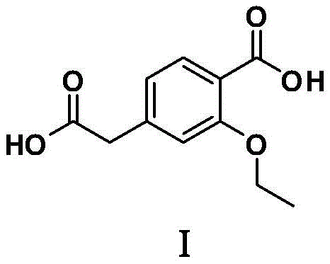 Chemical structure of 3-ethoxy-4-carboxyphenylacetic acid (Formula I)