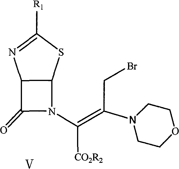 Detailed reaction scheme showing sulfonylation, enamine formation, bromination, and cyclization steps