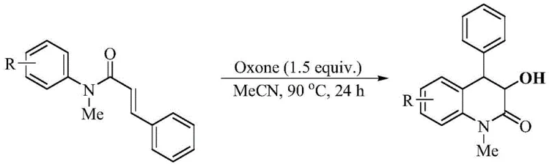 Substrate scope showing various R groups including Me, OMe, and Br