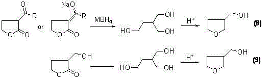 Alternative pathway involving reductive ring opening and acid-catalyzed cyclization