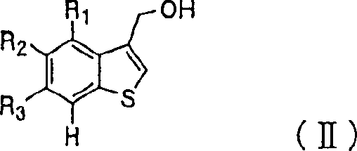 Chemical structure of 3-hydroxymethylbenzo[b]thiophene derivatives (Formula II)
