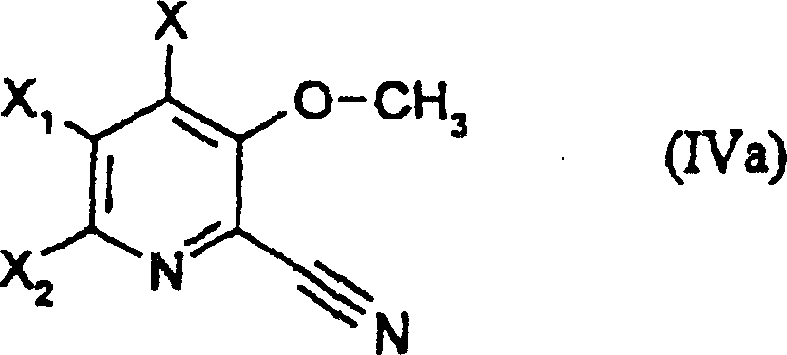 Halogenated intermediate Formula IVa showing cyano and methoxy groups
