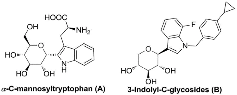 General structural formula of 3-indolyl rhamnoside showing variable substituents R1-R4