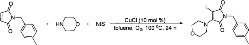 Specific example synthesis of 3-iodo-1-(4-methylbenzyl)-4-morpholinyl maleimide