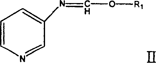 Chemical structure of the imino ether intermediate (Formula II) formed from 3-aminopyridine and orthoformate
