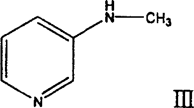 Chemical structure of 3-methylaminopyridine (Formula III) prior to ring reduction