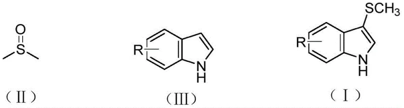 General reaction scheme for copper-catalyzed synthesis of 3-methylthioindoles using DMSO