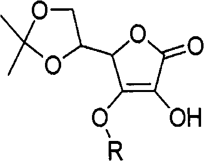 Structure of the 3-O-substituted-5,6-O-isopropylidene ascorbic acid intermediate