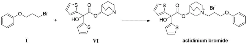 Synthesis route of 3-phenoxy bromopropane showing the conversion from phenol and halopropanol to the solid sulfonate ester intermediate and final bromide product
