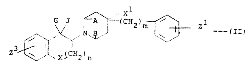 Intermediate Formula II structure showing protecting groups G, J and leaving groups for synthesis