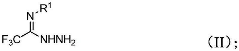 Chemical structure of trifluoroethylimide hydrazide reactant (Formula II)