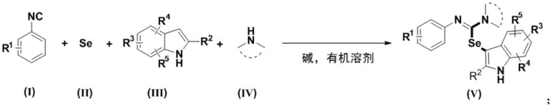 General reaction scheme for metal-free synthesis of 3-selenoindole compounds using isonitriles and elemental selenium