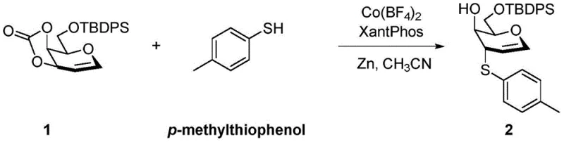 Optimized synthesis route for 4-hydroxy-3-p-methylphenylthio-1-enose using cobalt catalyst and zinc powder