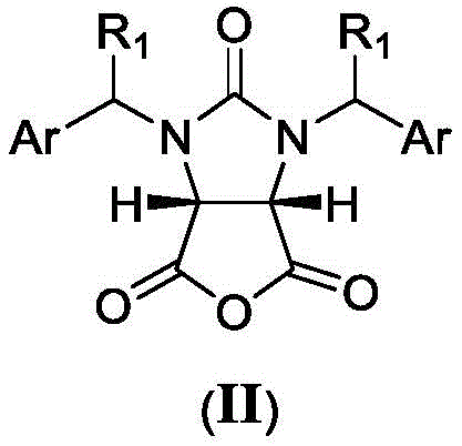 Structure of the cyclic acid anhydride substrate (II) used as the starting material in the continuous flow process