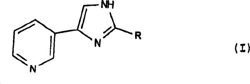 General chemical structure of 4-(3-pyridyl)-1H-imidazole derivatives (Formula I)