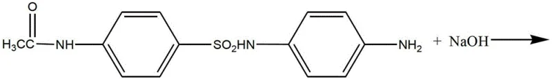 Hydrolysis reaction scheme converting the acetylated intermediate to 4,4'-diaminobenzenesulphonamide