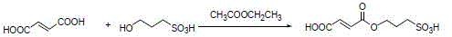 Synthesis reaction equation for the monoester compound precursor of the solid acid catalyst