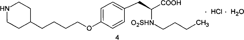 Chemical structure of Tirofiban hydrochloride showing the target therapeutic molecule