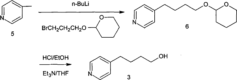 Prior art synthesis route using dangerous n-Butyl Lithium reagent