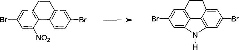 Reaction scheme showing cyclization of nitro-dibromo-dihydrophenanthrene to carbazole using PPh3