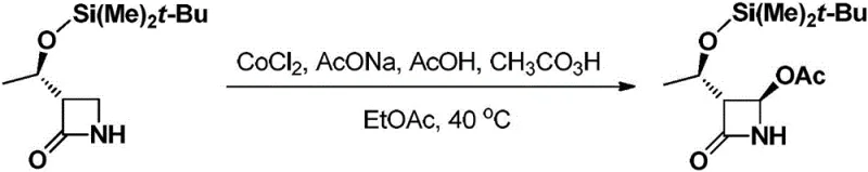 Specific synthesis example using cobalt chloride and peracetic acid in ethyl acetate yielding 91 percent