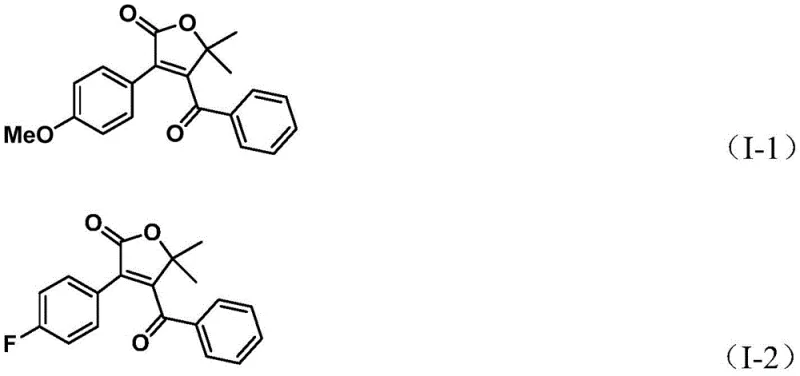 Specific examples of synthesized 4-acyl-2(5H)-furanone derivatives with varying substituents