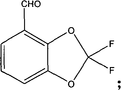 Chemical structure of 4-aldehyde-2,2-difluorobenzodioxole, the key intermediate for Fludioxonil