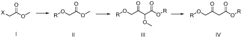 Novel three-step synthesis route for 4-alkoxy acetoacetate via etherification and hydrolysis