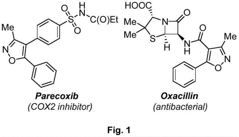Examples of bioactive isoxazole-containing drugs like Parecoxib and Oxacillin