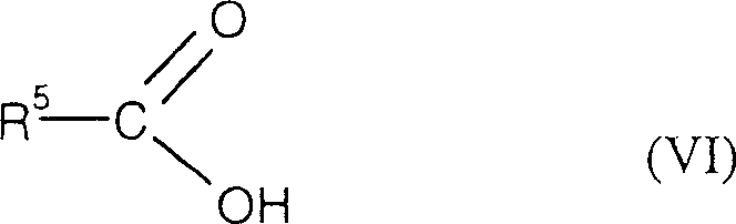 General formula of carboxylic acids (Formula VI) used for acylation