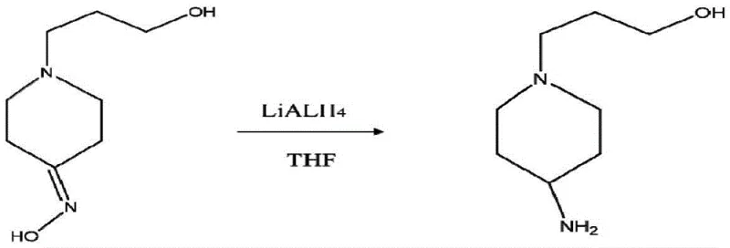 Reduction of 1-(3-hydroxypropyl)-4-piperidone oxime to 4-amino-1-piperidinepropanol using LiAlH4