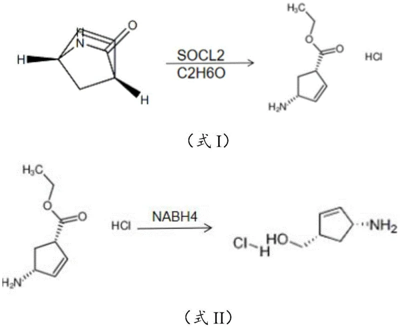 Reaction scheme showing esterification ring-opening with SOCl2 followed by biphasic NaBH4 reduction