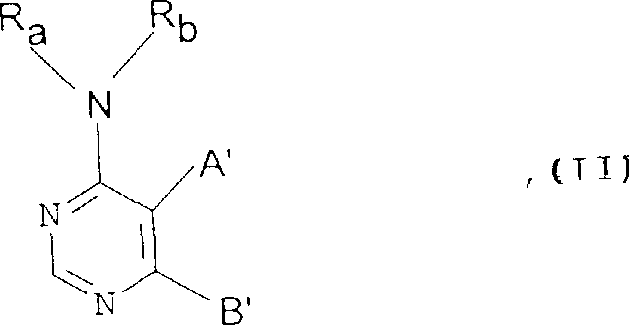 General Formula II structure for pyrimidine derivative synthesis showing leaving group Z1