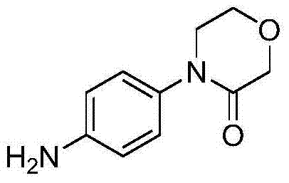Chemical structure of 4-(4-aminophenyl)-3-morpholone showing the morpholinone core and para-amino substitution