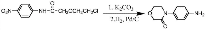 Prior art synthetic route utilizing palladium carbon catalyst and hydrogenation