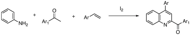 Iodine catalyzed synthesis of quinolines showing aroyl substitution