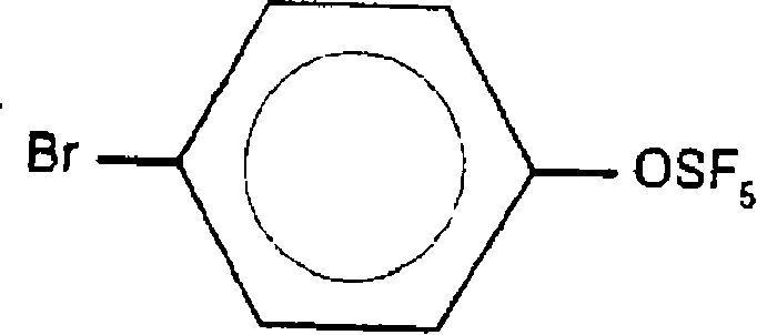 Chemical structure of 4-bromo-1-oxypentafluorosulfanylbenzene showing the para-substituted bromine and OSF5 group
