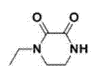 Chemical structures of the starting material 1-ethyl-2,3-dioxopiperazine (Formula I) and the product 4-ethyl-2,3-dioxopiperazine-1-carboxylate (Formula II)