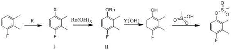 Complete synthetic route showing halogenation, coupling, hydrolysis, and esterification steps