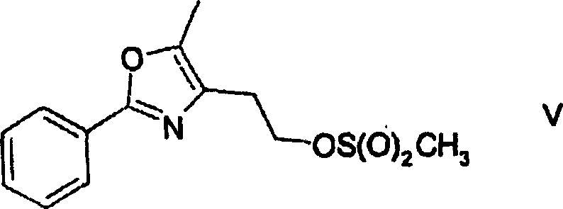 Downstream application reaction showing the coupling of 4-hydroxybenzothiophene with a methanesulfonyl compound to form an oxazole derivative for diabetes treatment