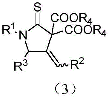 General chemical structure of 4-methylenepyrrolidine-2-thione compounds showing variable R groups