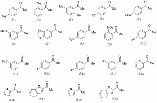 Scope of aryl ethyl ketone substrates compatible with the synthesis