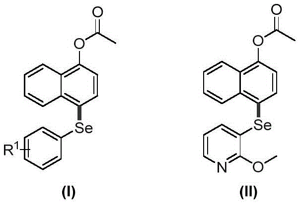 General structure of 4-seleno-naphthyl esters showing variable R1 groups
