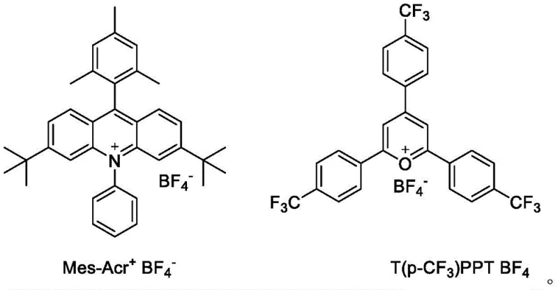 Chemical structures of organic photocatalysts Mes-Acr and PPT salts