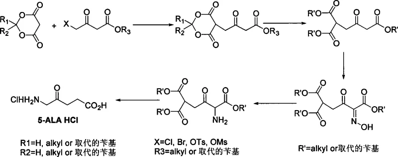 Novel synthetic route for 5-ALA HCl using Meldrum's acid alkylation