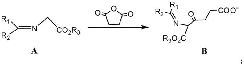 General synthetic route showing the reaction of Compound A with succinic anhydride to form intermediate B