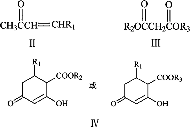 Reaction scheme showing the synthesis of 5-alkylresorcinol via Michael addition of unsaturated ketone and malonate diester followed by bromination and aromatization