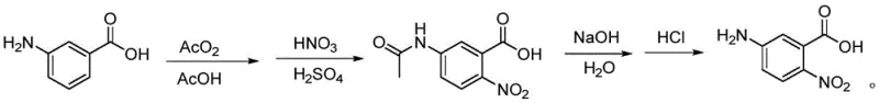 Novel one-pot synthesis route from m-aminobenzoic acid avoiding oxidation