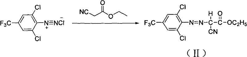 Step A reaction mechanism showing diazotization and coupling with ethyl cyanoacetate