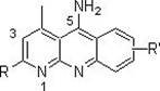 General chemical structure of 5-aminobenzo[b][1,8]naphthyridine derivatives showing variable R and R' substituents